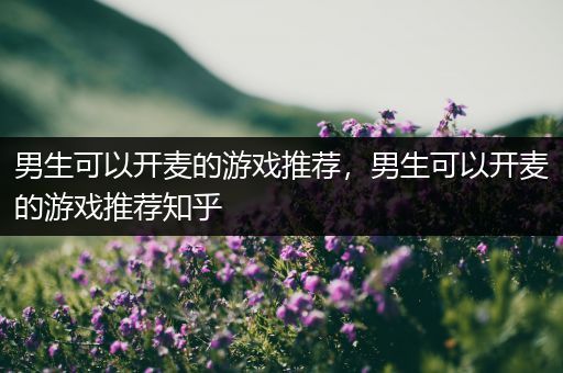 男生可以开麦的游戏推荐，男生可以开麦的游戏推荐知乎