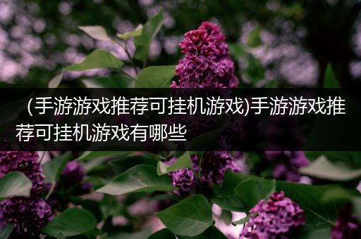 （手游游戏推荐可挂机游戏)手游游戏推荐可挂机游戏有哪些