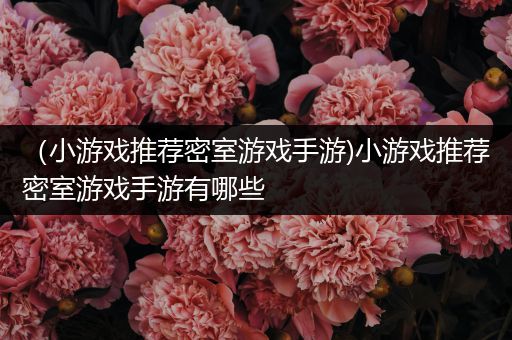 （小游戏推荐密室游戏手游)小游戏推荐密室游戏手游有哪些
