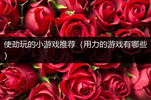 使劲玩的小游戏推荐（用力的游戏有哪些）