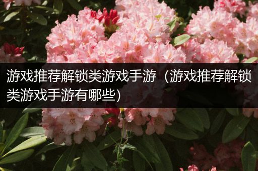 游戏推荐解锁类游戏手游（游戏推荐解锁类游戏手游有哪些）