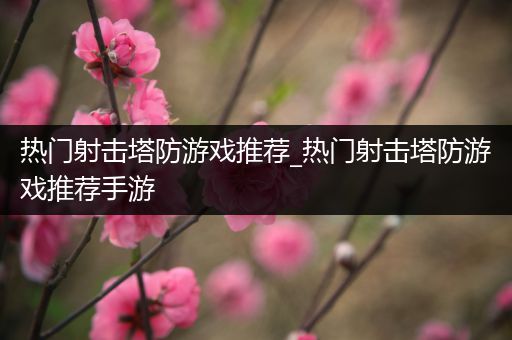 热门射击塔防游戏推荐_热门射击塔防游戏推荐手游