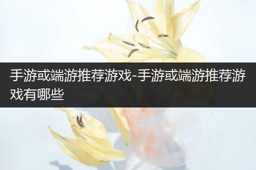 手游或端游推荐游戏-手游或端游推荐游戏有哪些