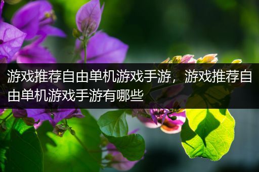 游戏推荐自由单机游戏手游，游戏推荐自由单机游戏手游有哪些