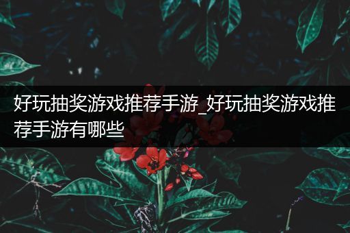 好玩抽奖游戏推荐手游_好玩抽奖游戏推荐手游有哪些