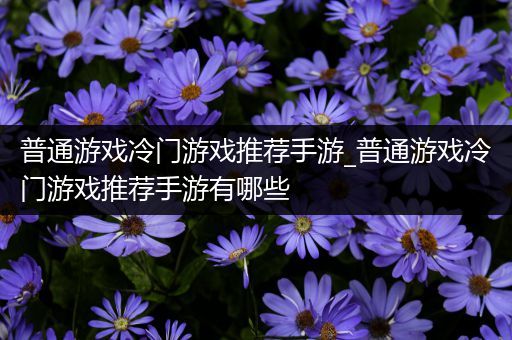 普通游戏冷门游戏推荐手游_普通游戏冷门游戏推荐手游有哪些