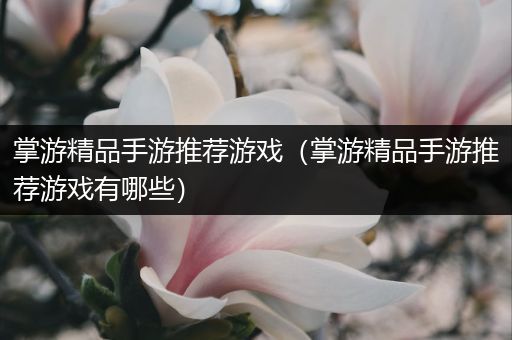 掌游精品手游推荐游戏（掌游精品手游推荐游戏有哪些）