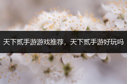 天下贰手游游戏推荐，天下贰手游好玩吗