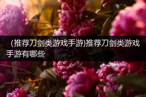 （推荐刀剑类游戏手游)推荐刀剑类游戏手游有哪些