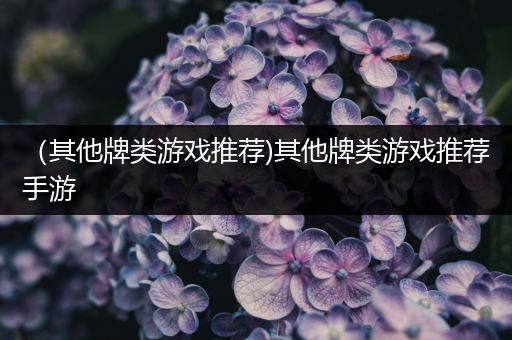 （其他牌类游戏推荐)其他牌类游戏推荐手游