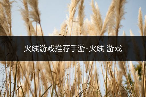 火线游戏推荐手游-火线 游戏
