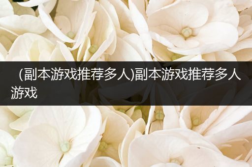 （副本游戏推荐多人)副本游戏推荐多人游戏