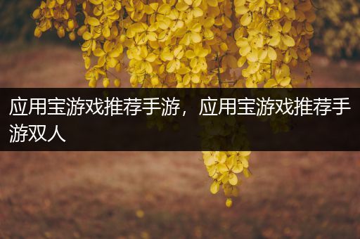 应用宝游戏推荐手游，应用宝游戏推荐手游双人