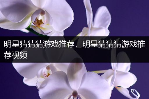 明星猜猜猜游戏推荐，明星猜猜猜游戏推荐视频