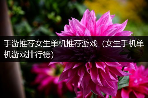 手游推荐女生单机推荐游戏（女生手机单机游戏排行榜）