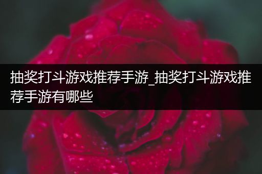 抽奖打斗游戏推荐手游_抽奖打斗游戏推荐手游有哪些