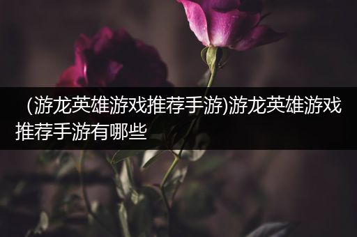 （游龙英雄游戏推荐手游)游龙英雄游戏推荐手游有哪些