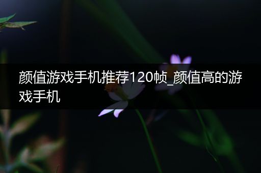 颜值游戏手机推荐120帧_颜值高的游戏手机