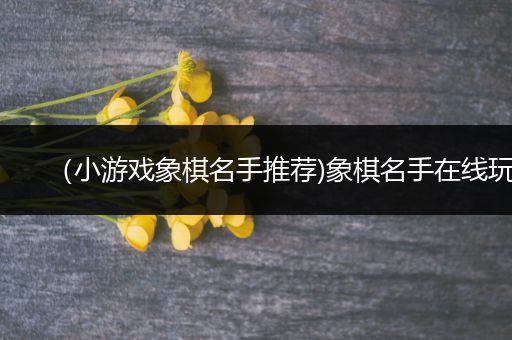 （小游戏象棋名手推荐)象棋名手在线玩