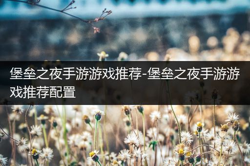 堡垒之夜手游游戏推荐-堡垒之夜手游游戏推荐配置