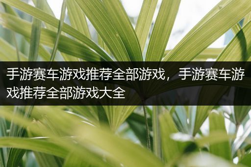 手游赛车游戏推荐全部游戏，手游赛车游戏推荐全部游戏大全