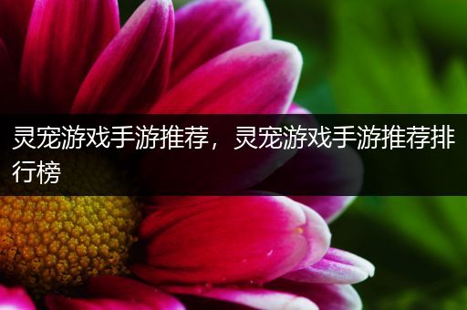 灵宠游戏手游推荐，灵宠游戏手游推荐排行榜