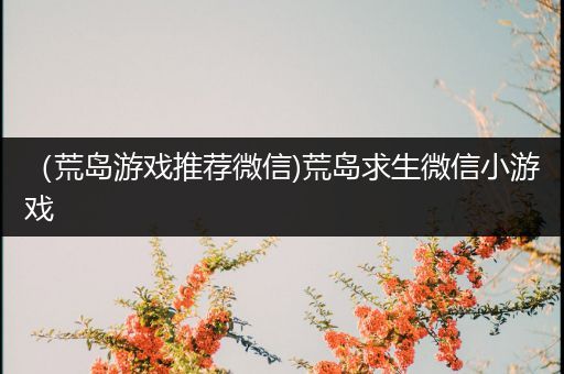 （荒岛游戏推荐微信)荒岛求生微信小游戏