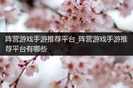 阵营游戏手游推荐平台_阵营游戏手游推荐平台有哪些