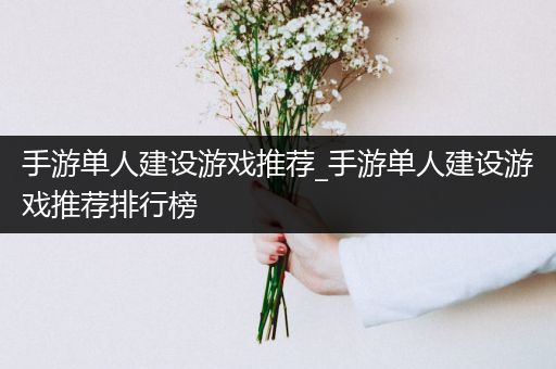 手游单人建设游戏推荐_手游单人建设游戏推荐排行榜