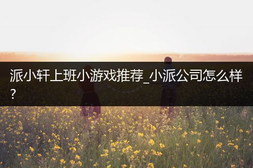 派小轩上班小游戏推荐_小派公司怎么样?