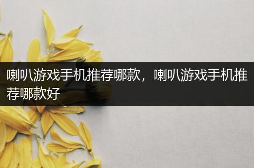 喇叭游戏手机推荐哪款，喇叭游戏手机推荐哪款好