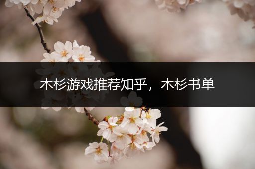 木杉游戏推荐知乎，木杉书单