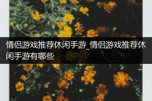 情侣游戏推荐休闲手游_情侣游戏推荐休闲手游有哪些