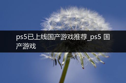 ps5已上线国产游戏推荐_ps5 国产游戏