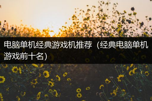 电脑单机经典游戏机推荐（经典电脑单机游戏前十名）