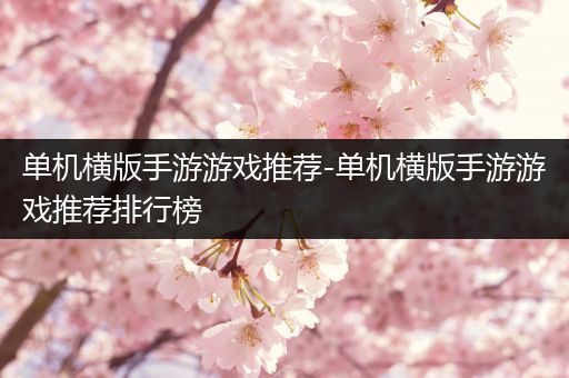 单机横版手游游戏推荐-单机横版手游游戏推荐排行榜