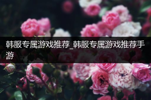 韩服专属游戏推荐_韩服专属游戏推荐手游