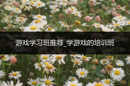 游戏学习班推荐_学游戏的培训班