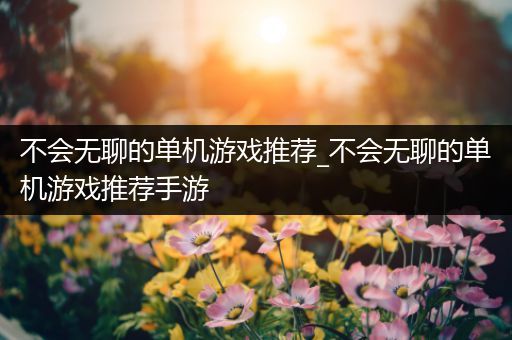 不会无聊的单机游戏推荐_不会无聊的单机游戏推荐手游