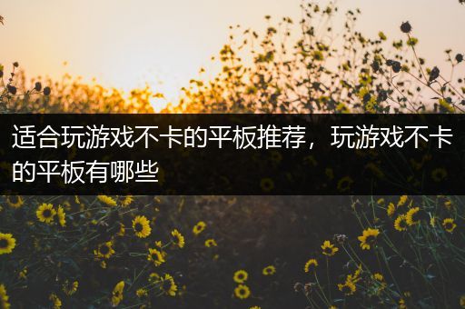 适合玩游戏不卡的平板推荐，玩游戏不卡的平板有哪些