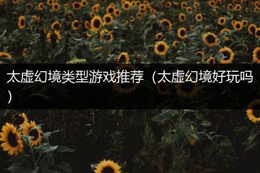 太虚幻境类型游戏推荐（太虚幻境好玩吗）