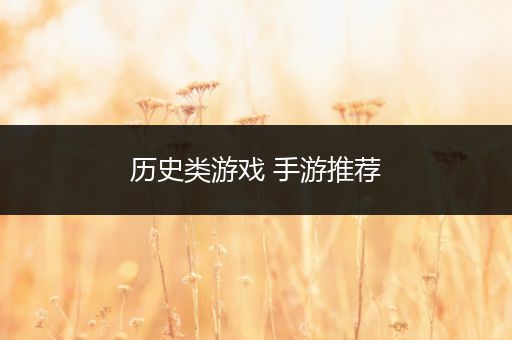 历史类游戏 手游推荐
