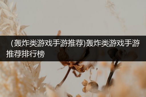 （轰炸类游戏手游推荐)轰炸类游戏手游推荐排行榜