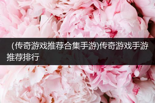 （传奇游戏推荐合集手游)传奇游戏手游推荐排行