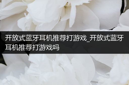 开放式蓝牙耳机推荐打游戏_开放式蓝牙耳机推荐打游戏吗