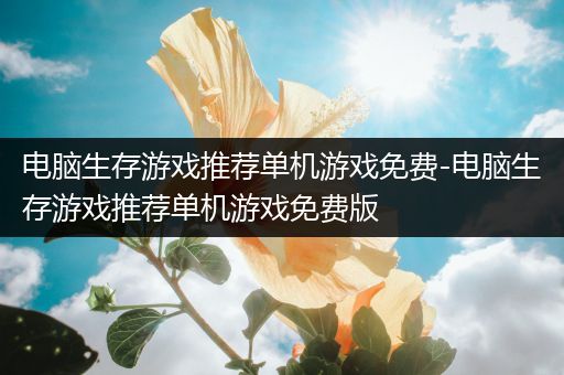 电脑生存游戏推荐单机游戏免费-电脑生存游戏推荐单机游戏免费版