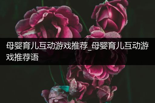 母婴育儿互动游戏推荐_母婴育儿互动游戏推荐语