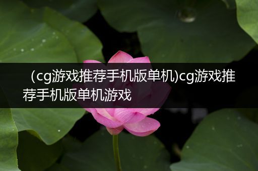 （cg游戏推荐手机版单机)cg游戏推荐手机版单机游戏