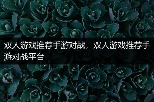 双人游戏推荐手游对战，双人游戏推荐手游对战平台