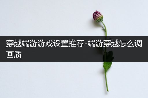 穿越端游游戏设置推荐-端游穿越怎么调画质